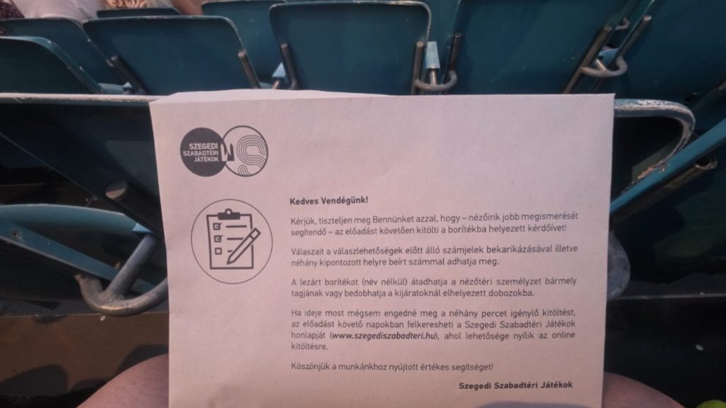 Szegedi Szabadtéri Játékok kérdőív