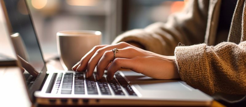 gépelés, laptop, billentyű Forrás Canva @eltoncilliersimages írástudás, gépelés