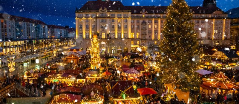 karácsonyi vásár Striezelmarkt in Dresden, Németország Forrás Canva @tdyuvbanova karácsonyi vásár